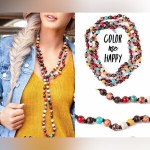 Plunder Willa  Mutli-Colored Wooden Beaded Necklace